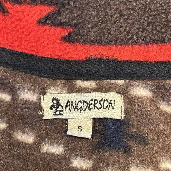 Vintage Angderson Aztec Fleece Sweatshirt Adult Small Black Long Sleeve Outdoor - Picture 6 of 10